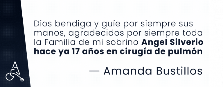 Amanda Bustillos agradece al Dr. Aníbal Flores por cirugía de pulmón infantil realizada hace 17 años
